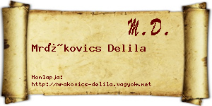 Mrákovics Delila névjegykártya